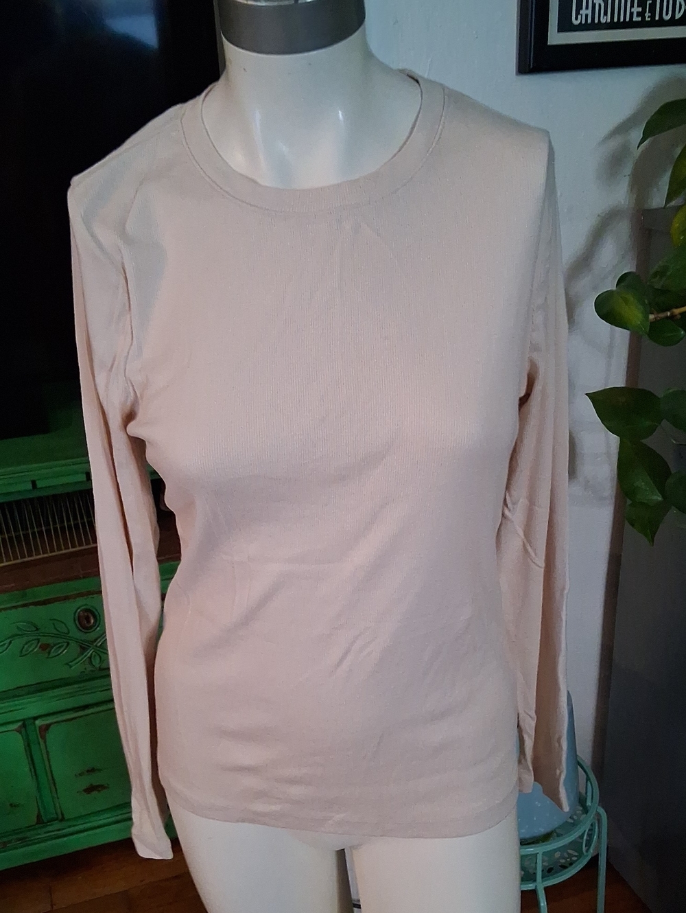 Women's Long-Sleeve Ribbed  Crewneck Top